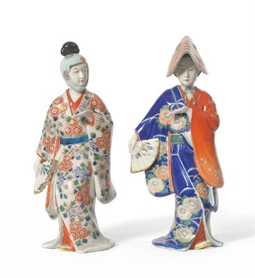 Lot 139 - A Japanese Porcelain Figure of a Young Woman in Kimono, probably Kutani Kilns, circa 1900,...