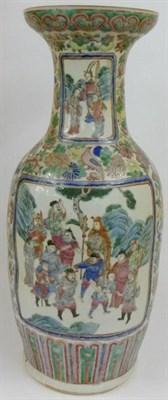 Lot 165 - A Cantonese Porcelain Baluster Jar, 19th century, with everted rim, typically painted in...