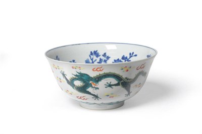 Lot 168 - A Chinese Porcelain Dragon Bowl, possibly Jiaqing (1796-1820), of flared circular shape, internally