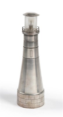 Lot 270 - An Electroplate Novelty Lamp Cocktail shaker, Asprey & Co, London, circa 1920, modelled as a...
