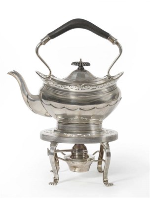 Lot 306 - A George V Spirit Kettle, Burner and Stand, C S Green & Co, Birmingham 1921, the oval stand on four