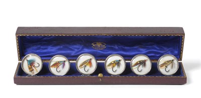 Lot 309 - A Set of Six George V Novelty Menu Holders, Grey & Co, Chester 1912, plain circular with fly...