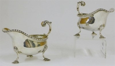 Lot 321 - A Pair of George V Sauceboats, Goldsmiths & Silversmiths Co Ltd, London 1915/17, of bellied...