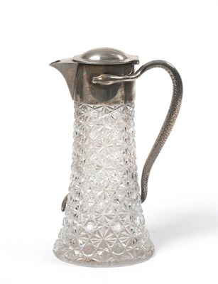 Lot 329 - A Victorian Silver Mounted Claret Jug, Heath & Middleton, Birmingham 1896, the tapering oval...