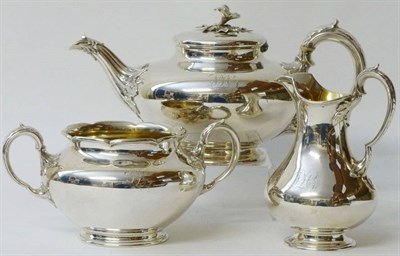 Lot 336 - A Victorian Three Piece Teaset, Edward Barnard & Sons, London 1854-5, of plain compressed...