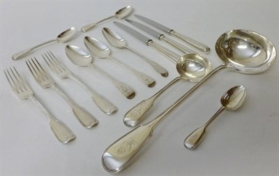 Lot 341 - A George IV Service of Flatware, mainly William Eaton, London 1828 and earlier, fiddle and...