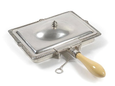 Lot 343 - A George IV Cheese Dish, Sebastian Crespell II, London 1820, rectangular with removable domed cover