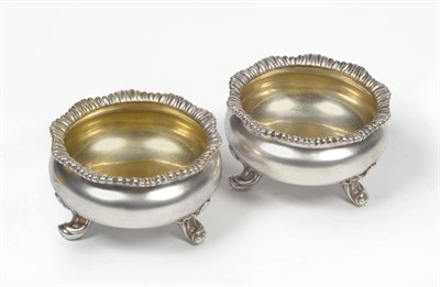 Lot 346 - A Fine Pair of George IV Salt Cellars, Paul Storr, London 1827, of plain cauldron form, each...