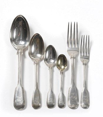 Lot 348 - A William IV Part Service of Flatware, William Eaton, London 1836, fiddle and thread pattern,...