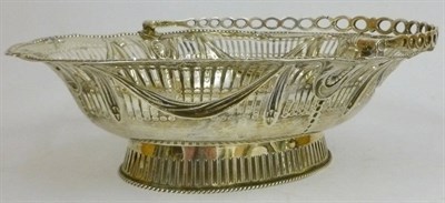 Lot 369 - A George III Basket, William Vincent, London 1775, shaped oval with a pale pierced swag chased...