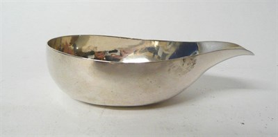 Lot 383 - A George II Papboat, Thomas Rush, London 1752, of plain oval form with single lip, 11cm long,...