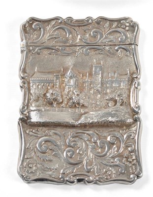 Lot 399 - A Victorian "Castle Top" Card Case, maker's mark indistinct, possibly Nathaniel Mills,...