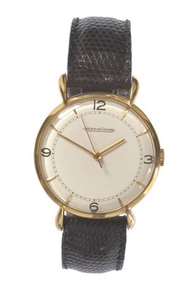 Lot 409 - A Centre Seconds Wristwatch, signed Jaeger LeCoultre, circa 1950, gilt finished lever movement...