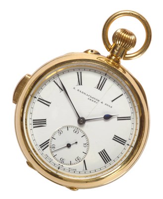 Lot 447 - A Minute Repeating Open Faced Keyless Lever Pocket Watch, retailed by Z Barraclough & Sons,...