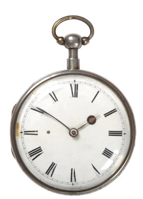 Lot 449 - A Quarter Repeating Pocket Watch, circa 1830, gilt finished full plated movement, white enamel dial