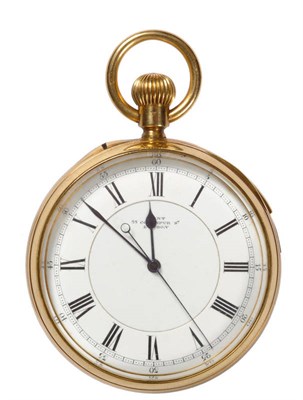 Lot 450 - An 18ct Gold Centre Seconds Repeating Pocket Watch, signed Dent, 33 Cockspur Street, Charing Cross