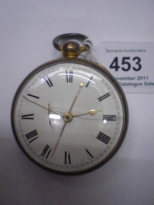 Lot 453 - A Centre Seconds Cylinder Pocket Watch, gilt fusee movement signed Peter Smitton, London,...