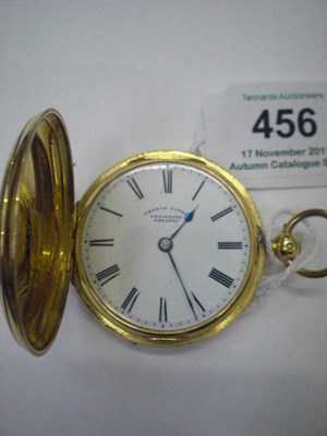 Lot 456 - An 18ct Gold Full Hunting Cased Lever Pocket Watch, retailed by Thomas Yates, Friargate,...