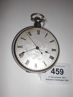 Lot 459 - A Centre Seconds Cylinder Pocket Watch, circa 1840, the elaborately floral engraved movement...