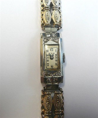 Lot 600 - A Lady's Wristwatch, by 'ERY', 15-jewel lever movement, silvered dial with Arabic numerals,...