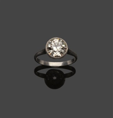 Lot 610 - An Early 20th Century Diamond Solitaire Ring, the old brilliant cut diamond in a white...