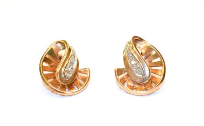 Lot 73 - A pair of diamond spray earrings, stamped '18K' and '750', with clip fittings
