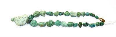 Lot 78 - A turquoise matrix bead necklace, length 44cm