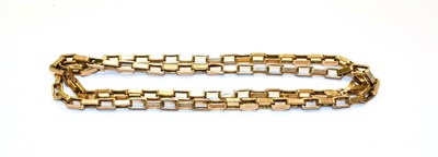 Lot 94 - A fancy link necklace, stamped '375', length 48cm