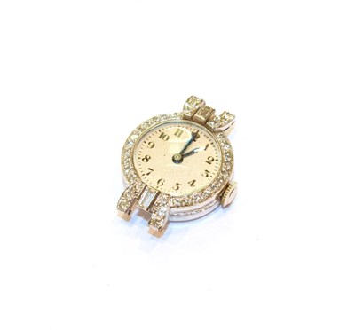 Lot 98 - A platinum diamond set watch face