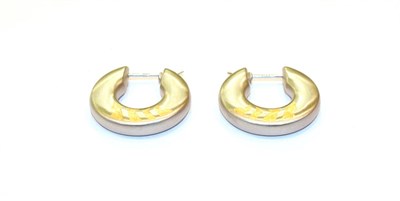 Lot 114 - A pair of platinum hoop earrings