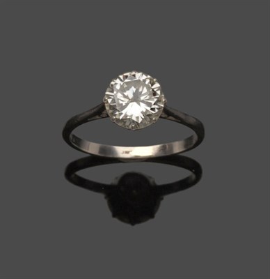 Lot 675 - A Diamond Solitaire Ring, the round brilliant cut diamond held in an eight claw white setting, to a