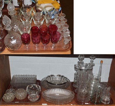 Lot 161 - A quantity of decorative and household glass including crystal of thistle design, whisky/...