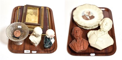 Lot 166 - Gladstone related items including Parian bust, various other busts, commemorative plates, etc