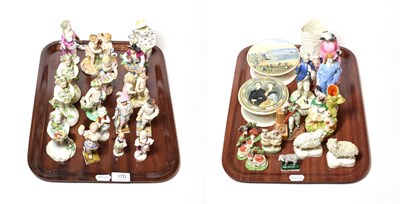 Lot 170 - A group of 19th century and later figures including Sitzendorf, Meissen and Sampson examples...