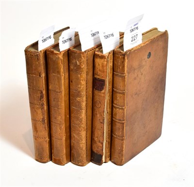 Lot 227 - Five 18th/19th century leather bound Law books to include Francis Buller, An Introduction to...