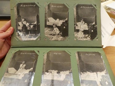 Lot 257 - Two early 20th century postcard albums, North of England subjects with an empty album and...