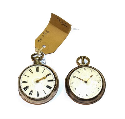 Lot 269 - Two silver pair cased verge pocket watches