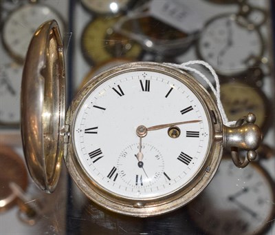 Lot 270A - A silver full hunter verge pocket watch, signed Josh Dudley, Portsmouth