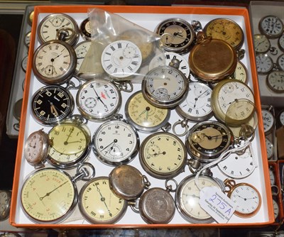 Lot 275A - A selection of nickel plated and chrome plated pocket watches by Ingersoll, Smiths, Services, three