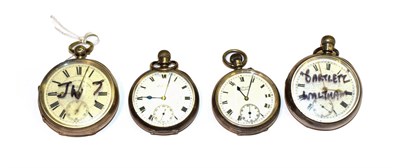 Lot 277 - Four silver pocket watches, three signed Fattorini & Sons, E Samuel and J.W Benson, London (4)