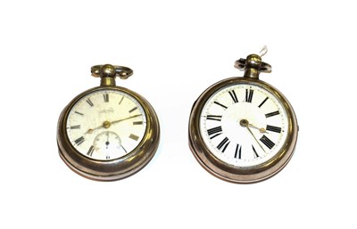 Lot 285 - Two silver pair-cased pocket watches
