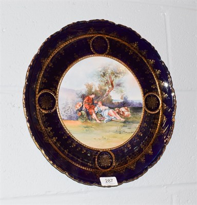 Lot 287 - A Vienna style circular plaque, 36.5cm diameter
