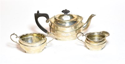 Lot 352 - A three-piece George V silver tea-service, by David Landsborough Fullerton, London, 1919, each...