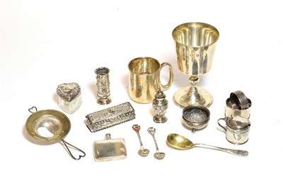 Lot 363 - A collection of assorted silver, including an Elizabeth II silver goblet, by Mappin and Webb, a...