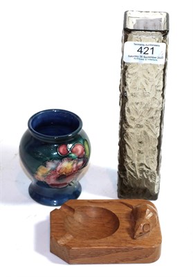 Lot 421 - A Robert Thompson Mouseman English oak ashtray, of standard rectangular form, with carved mouse...