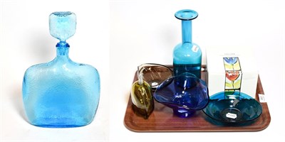 Lot 443 - A Holmgaard style vase, by Kosta Boda, tulip bowl, boxed, a French art glass scent bottle with four