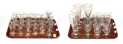 Lot 454 - A quantity of 18th century and later glass including various jelly glasses, some with fluted...