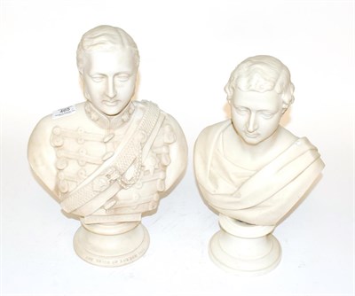 Lot 465 - A 19th century Parian portrait bust of Prince Albert Edward, modelled head and shoulders after...