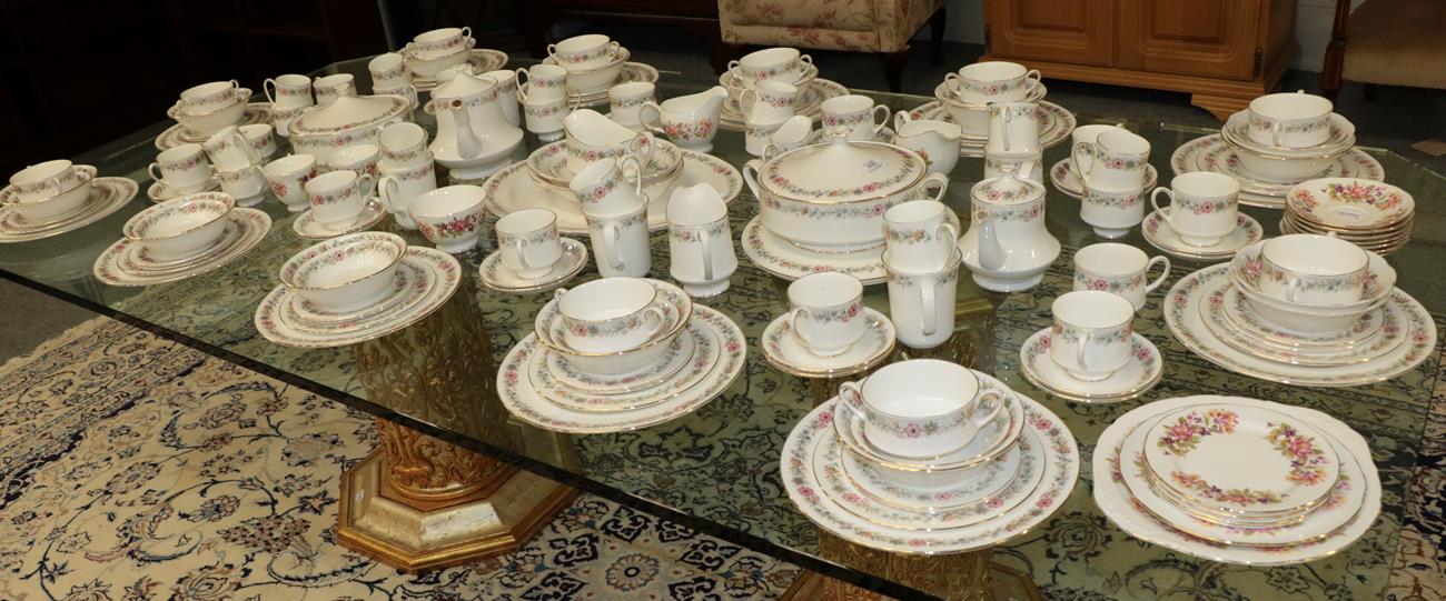 Lot 498 - Paragon ''Belinda'' part dinner service including two tureens and covers, tea pot, hot water...