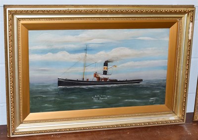 Lot 1014 - A* Burgess (20th century), ''H.M.Tug Dora Duncan'' signed and dated 1918, oil on canvas, 43.5cm...